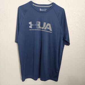 Under Armour Mens HeatGear Loose Fit Navy Blue Short Sleeve T-Shirt LG